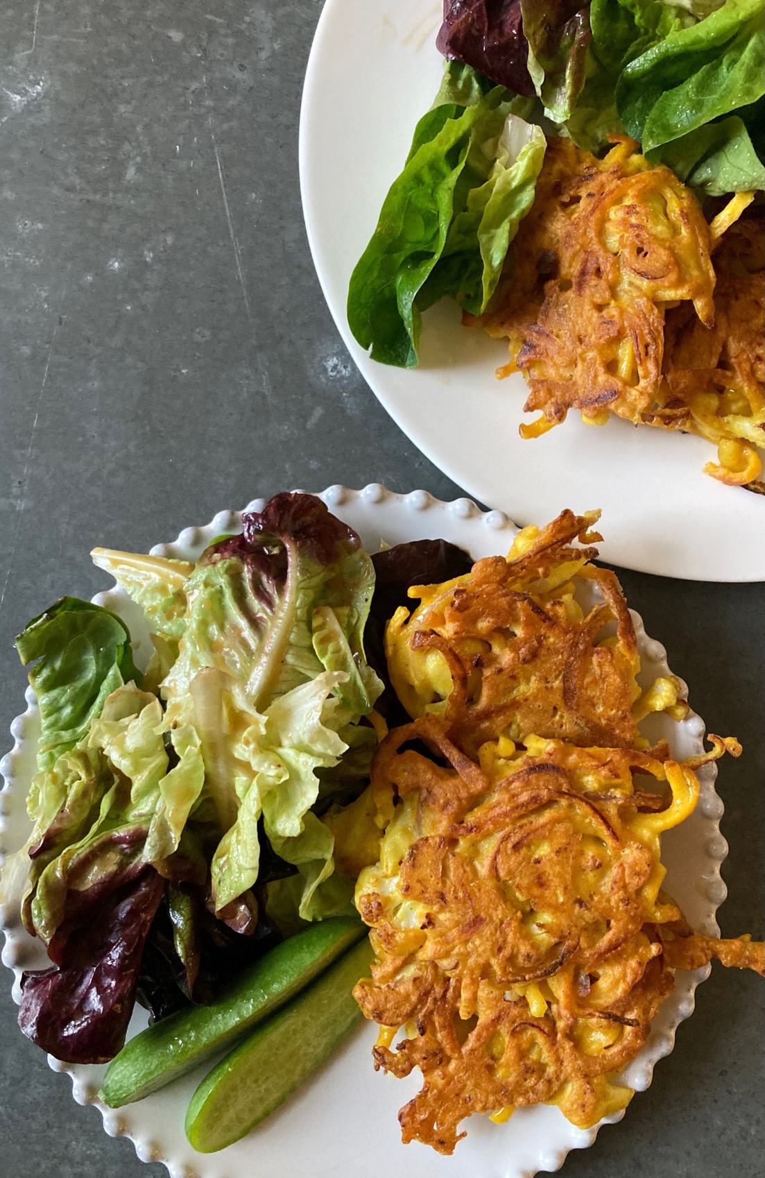 Cauliflower and butternut squash pakoras