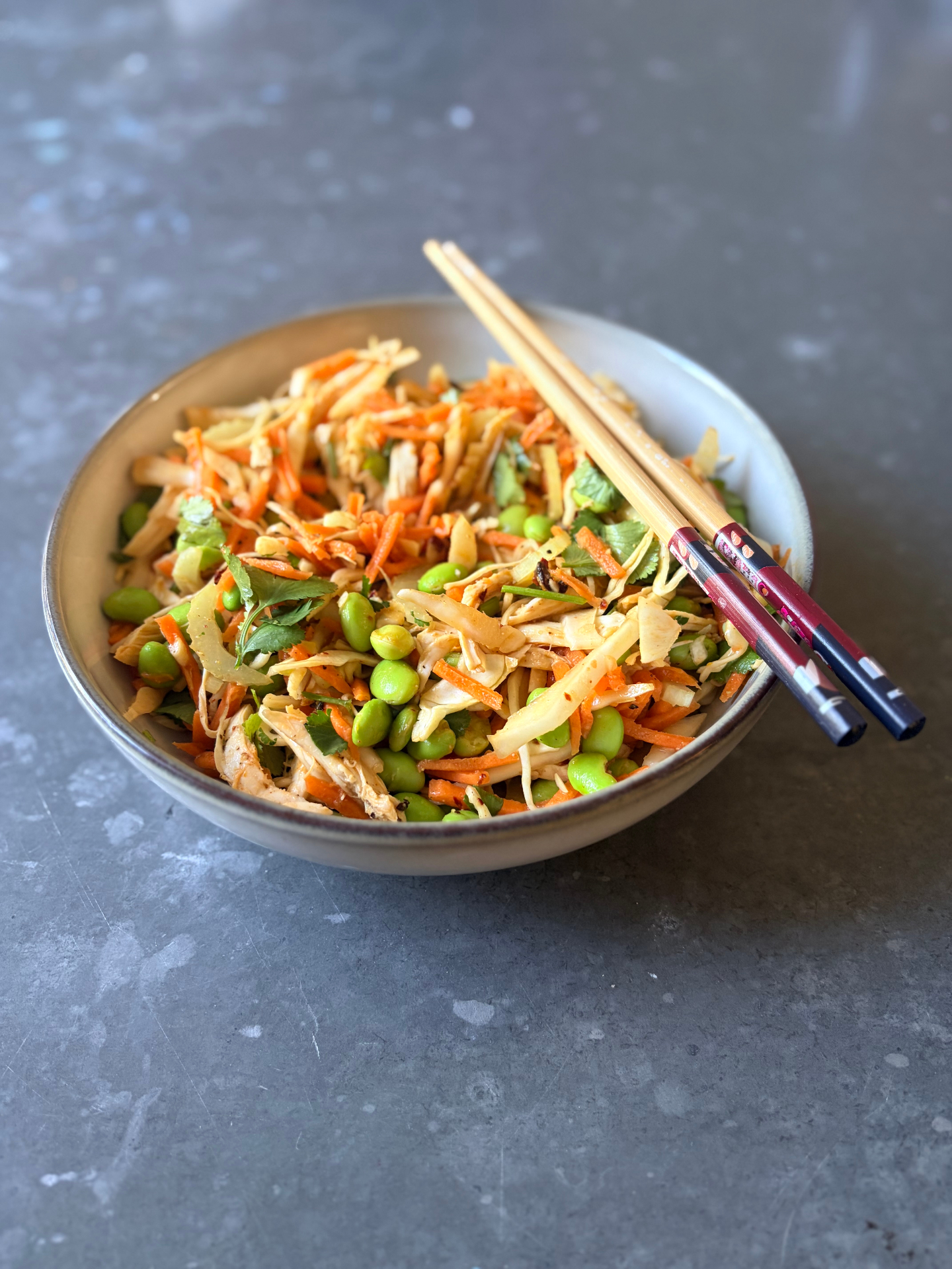 Crunchy satay chicken salad