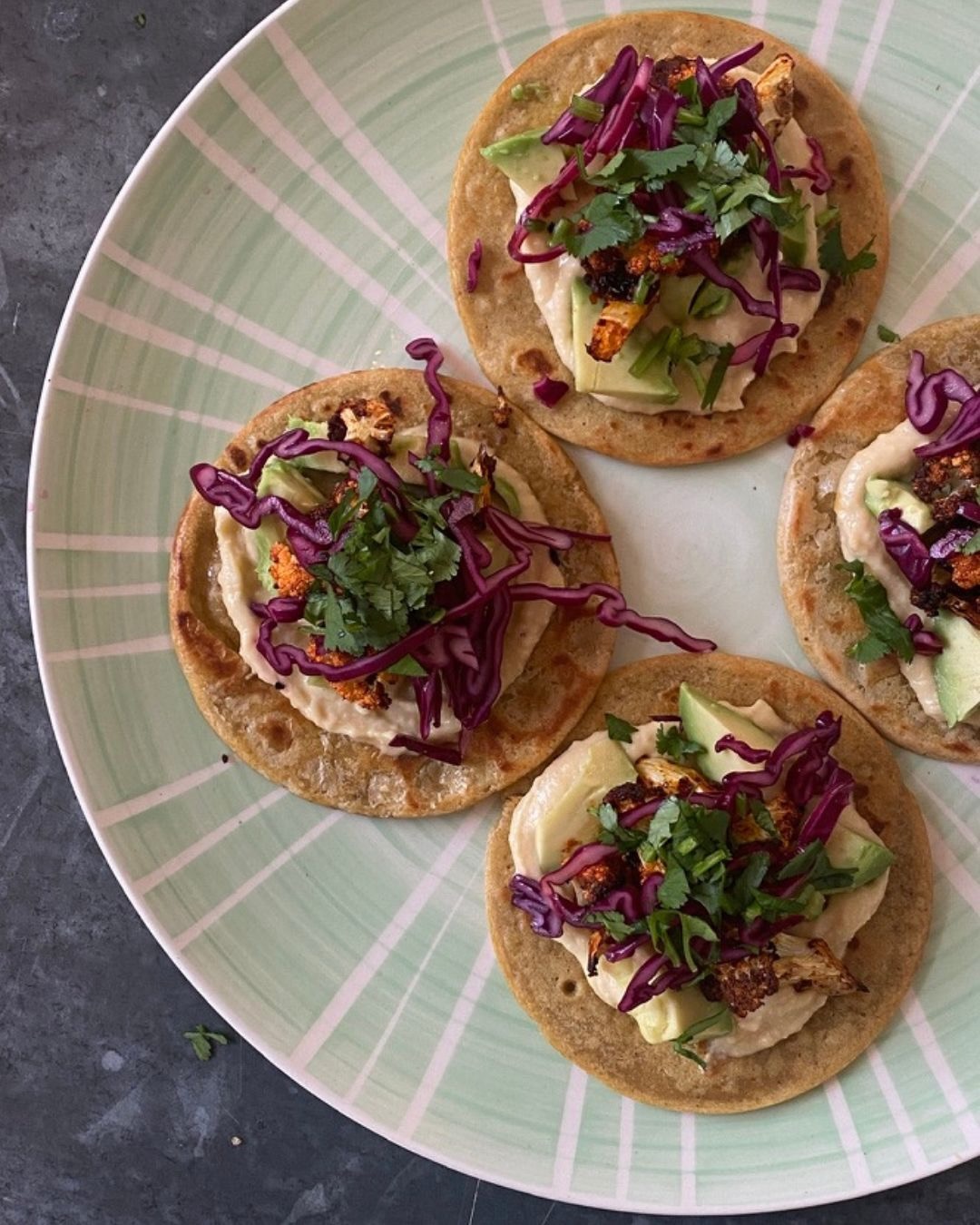 Harissa roasted cauliflower tacos