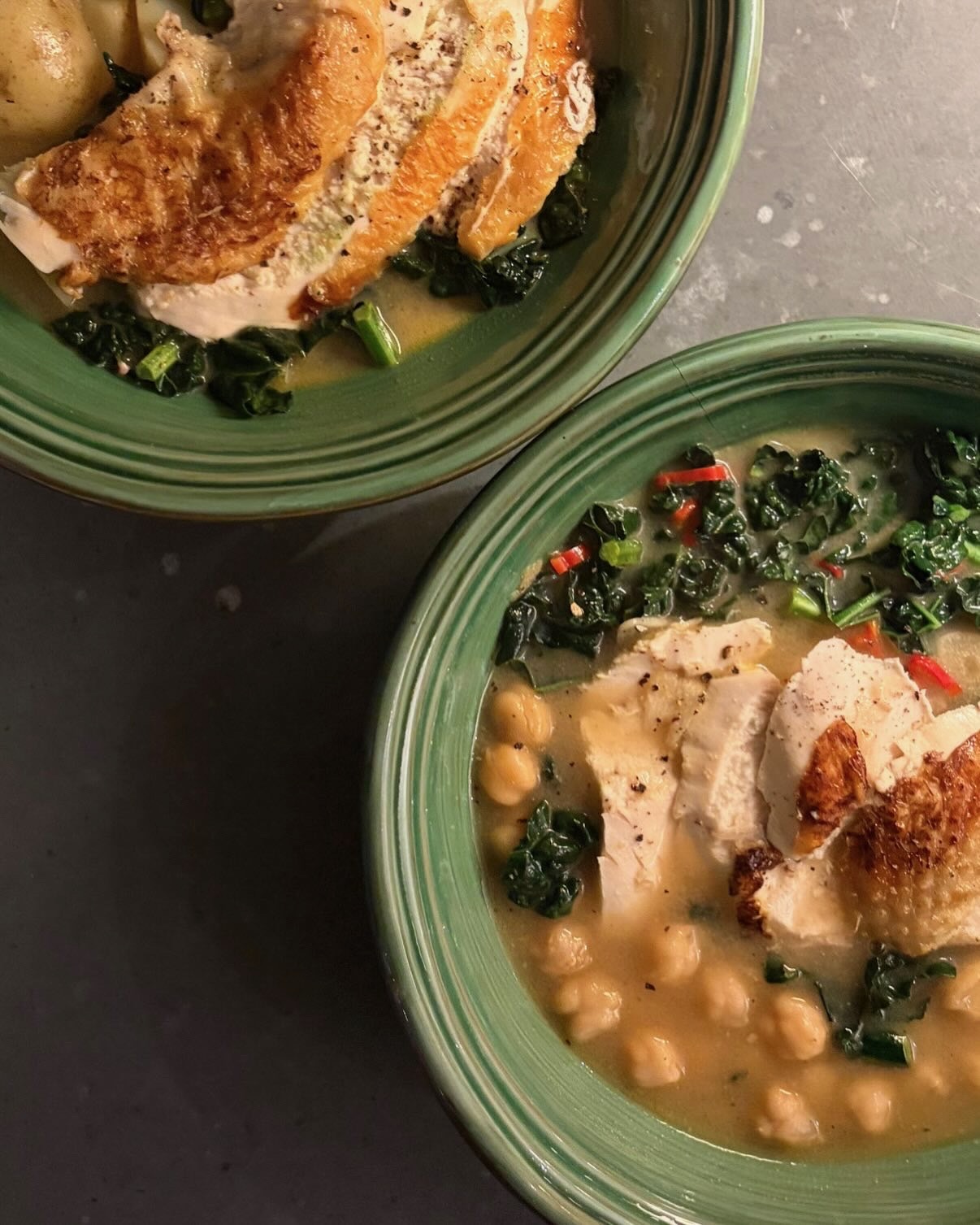 Miso chickpeas with chicken