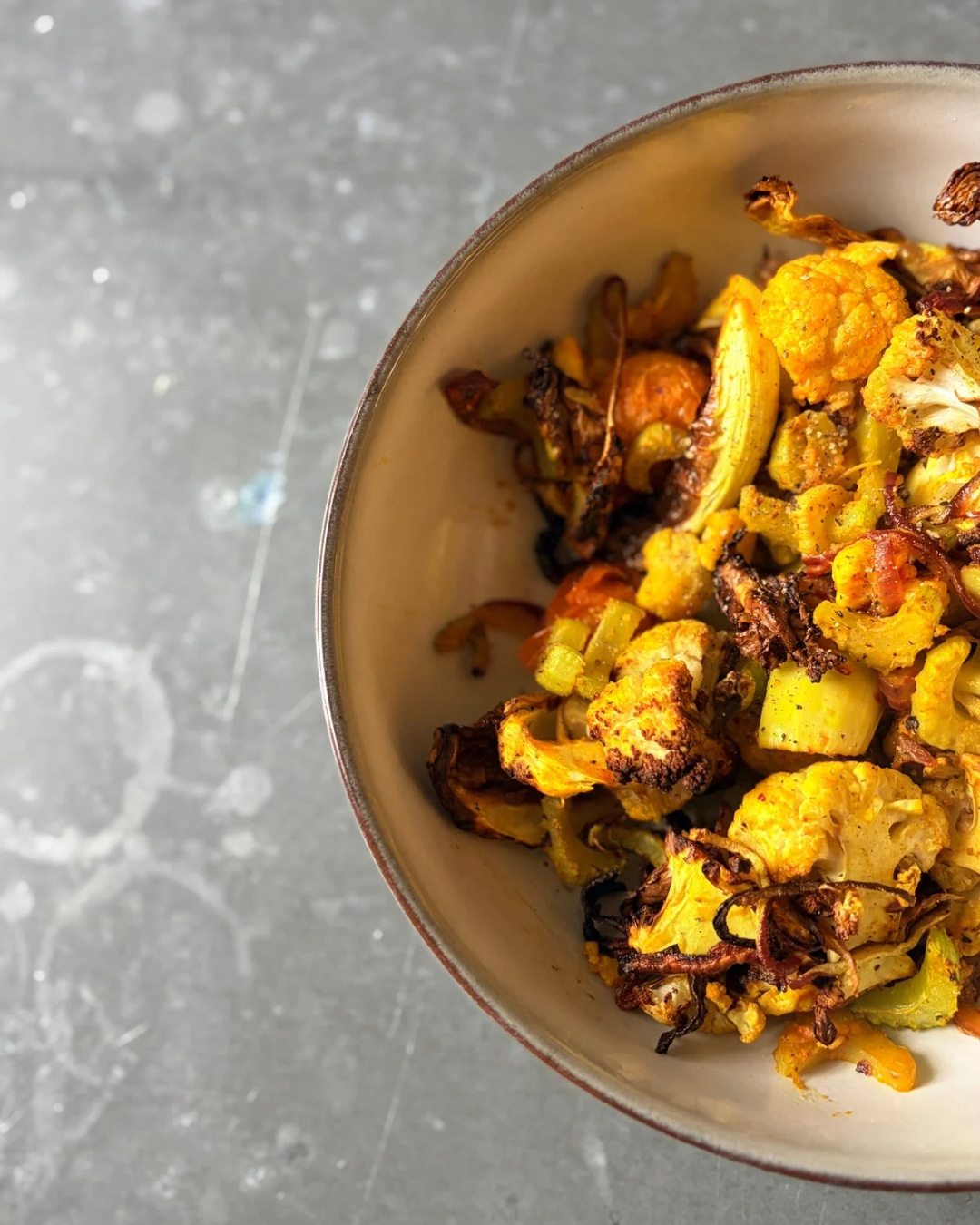 Roasted Cauliflower, Celery, Onion & Tomato