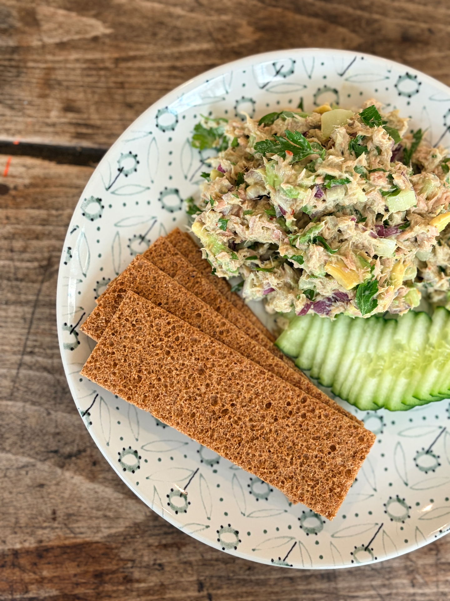 Simple tuna salad with rye