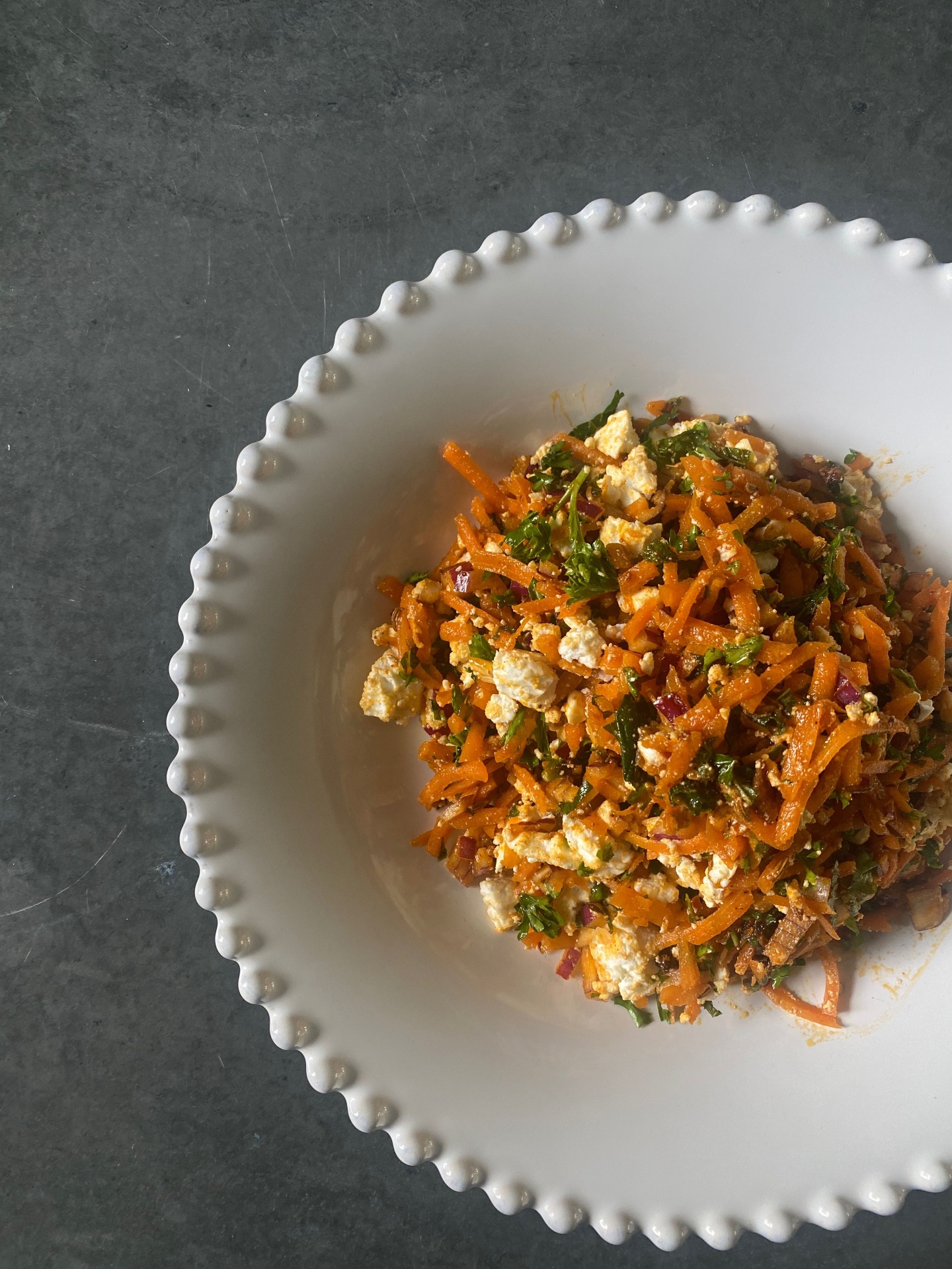 Spiced carrot & feta salad