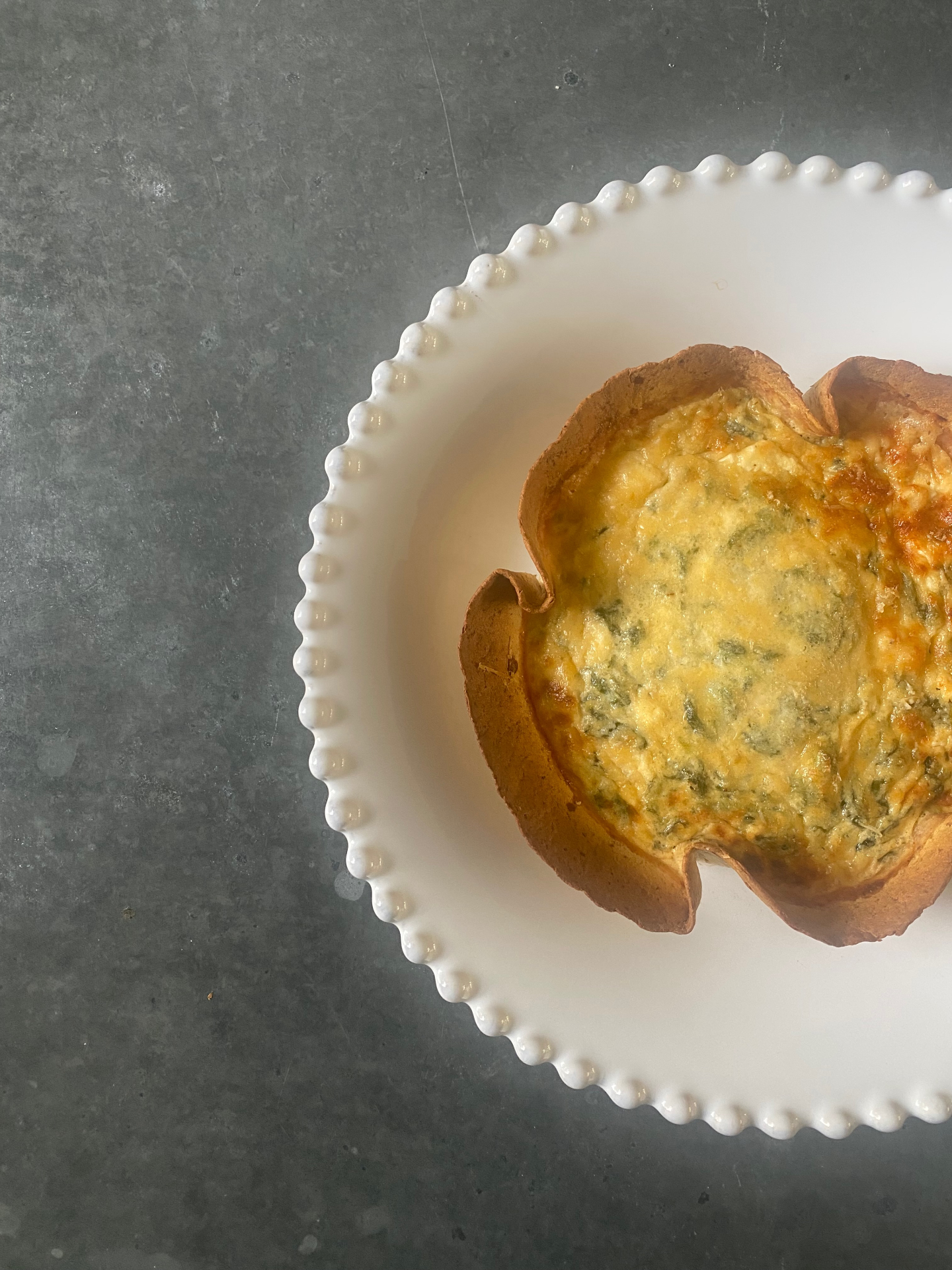 Spinach & feta quiche